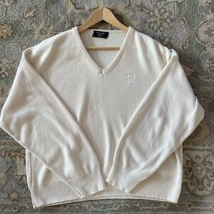 Mens Vintage Dior White Ivory V-Neck Sweater